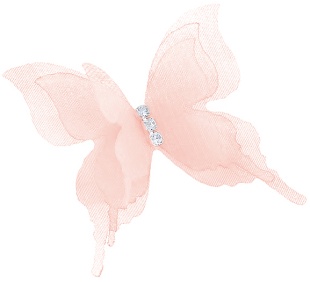 Декоративные бабочки Воздушные, трехслойные, из шифона, Персиковый, 4,5*5 см, 10 шт.