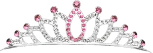 Корона для принцессы, металл, Серебро/Розовый, 1 шт. 