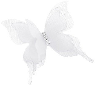 Декоративные бабочки Воздушные, трехслойные, из шифона, Белый, 4,5*5 см, 10 шт.